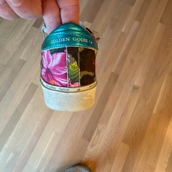 Golden Goose Kids Sneakers with Pink and Green Floral Design - Picture 8 of 9